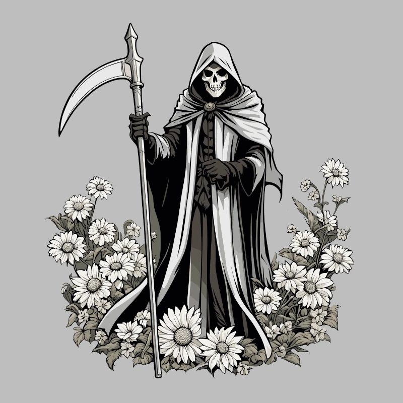 Sensenmann Blumen Illustration