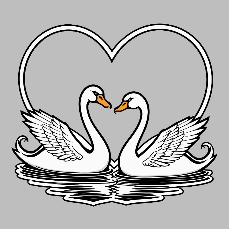 Illustration de la Saint-Valentin cygne