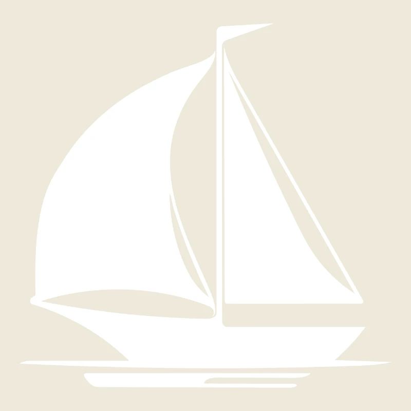 Sailing ship with mast, sails and flag