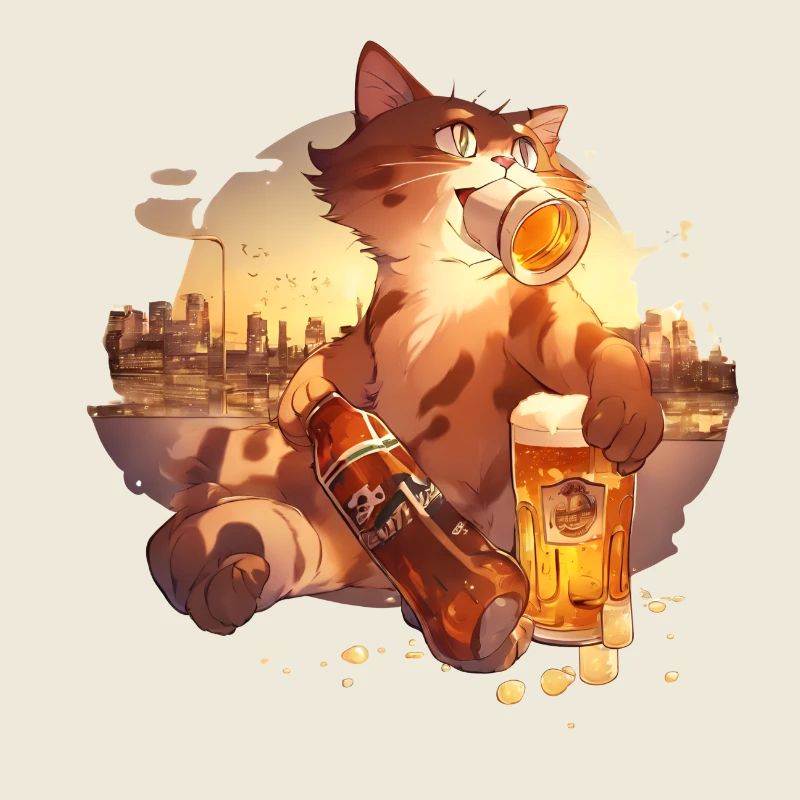 Paws & Pints: Katze mit Bier-Tee