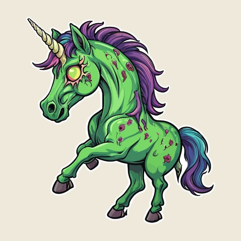 Zombie Einhorn Illustration