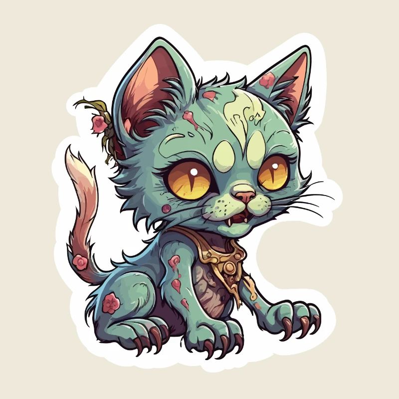 Illustration de chat zombie