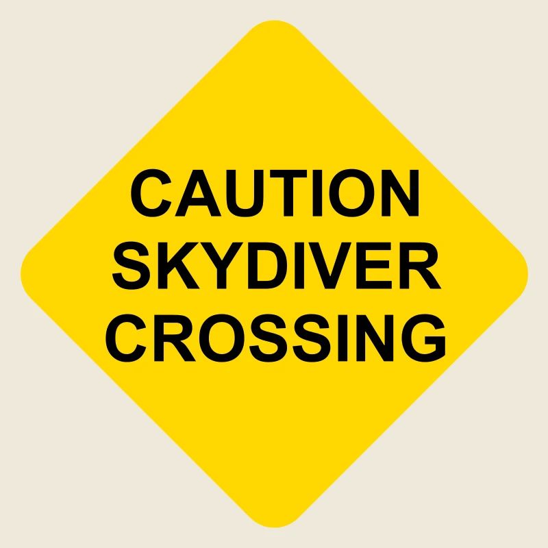 Schild Caution Skydiver Crossing