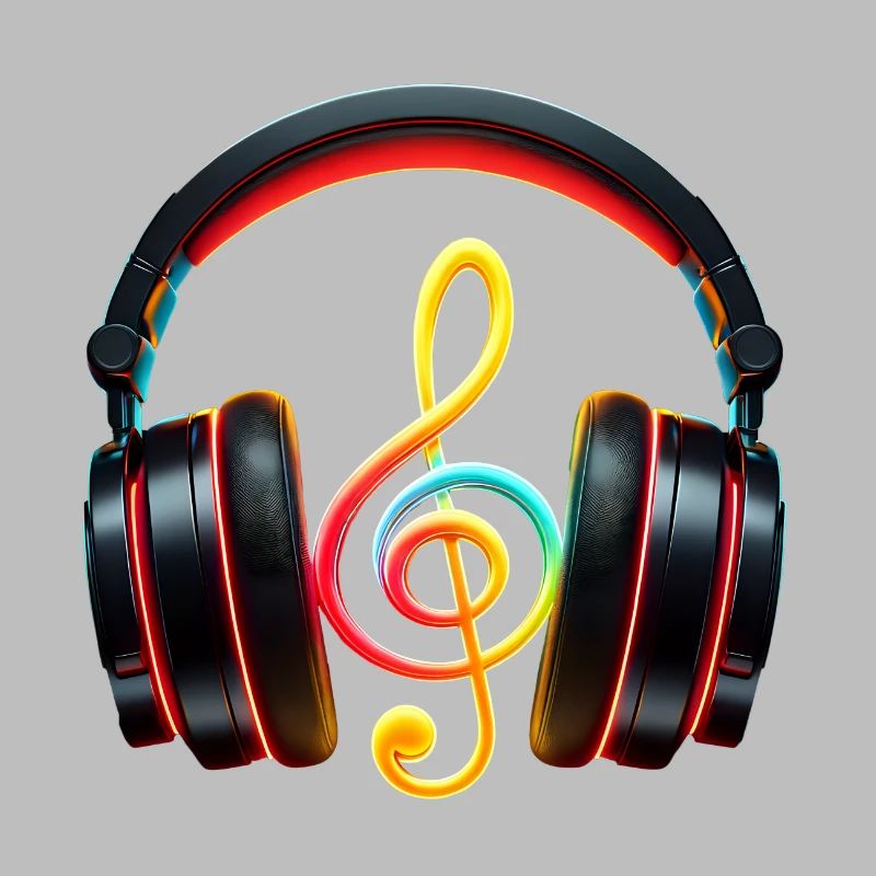 Schlanker Kopfhörer mit Musiknote