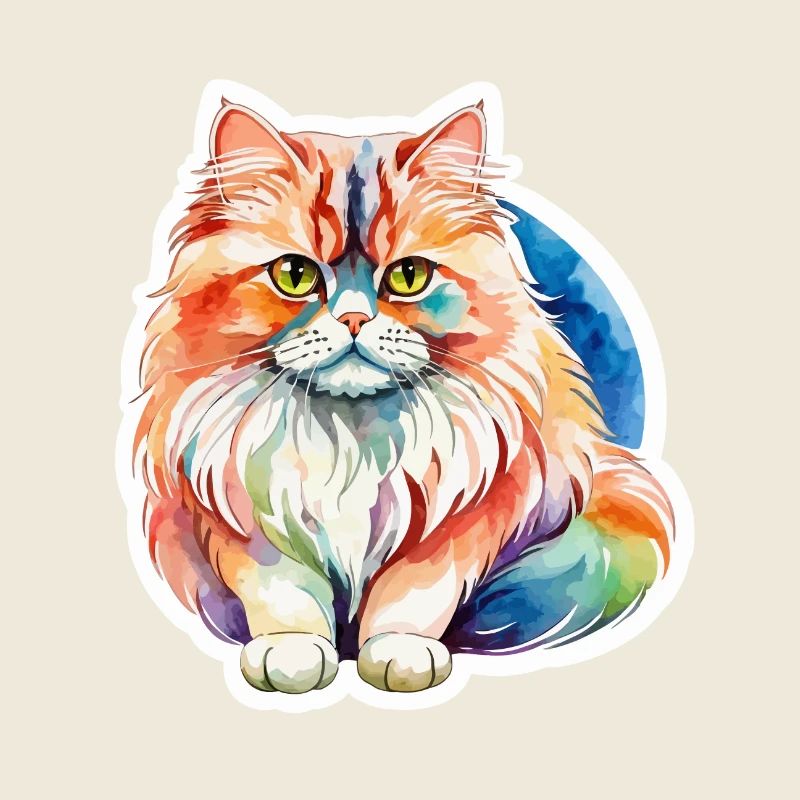 Aquarelles de chat persan