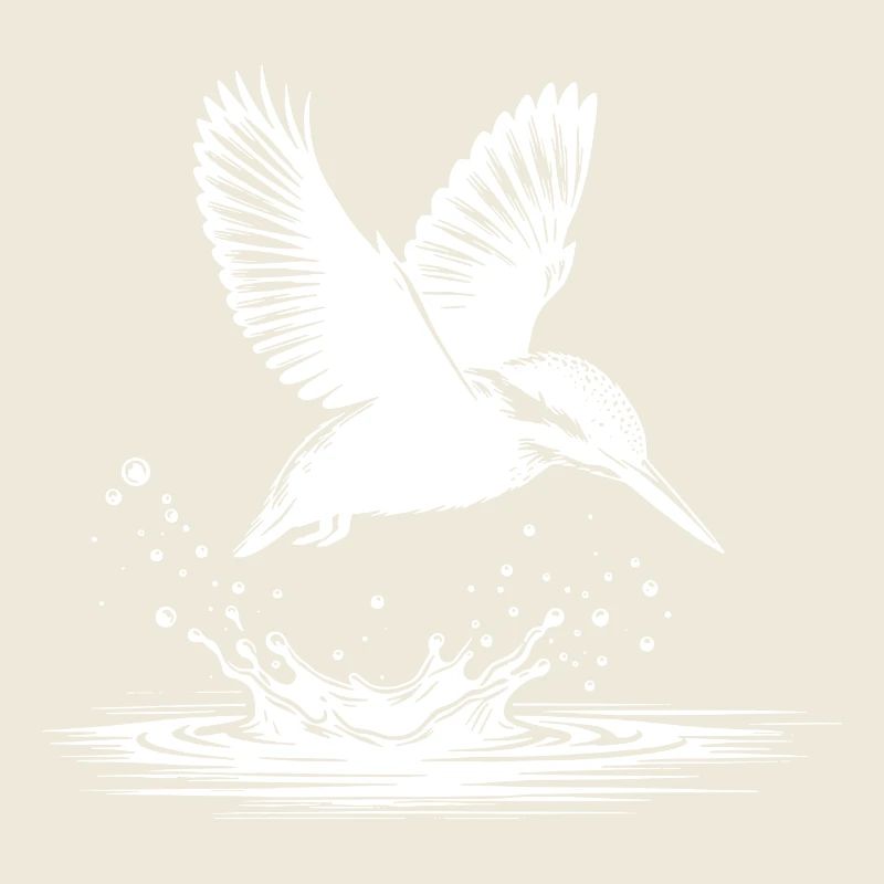 Kingfisher catching fish