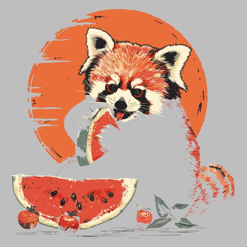 Panda roux Chat Ours Panda roux Pastèque