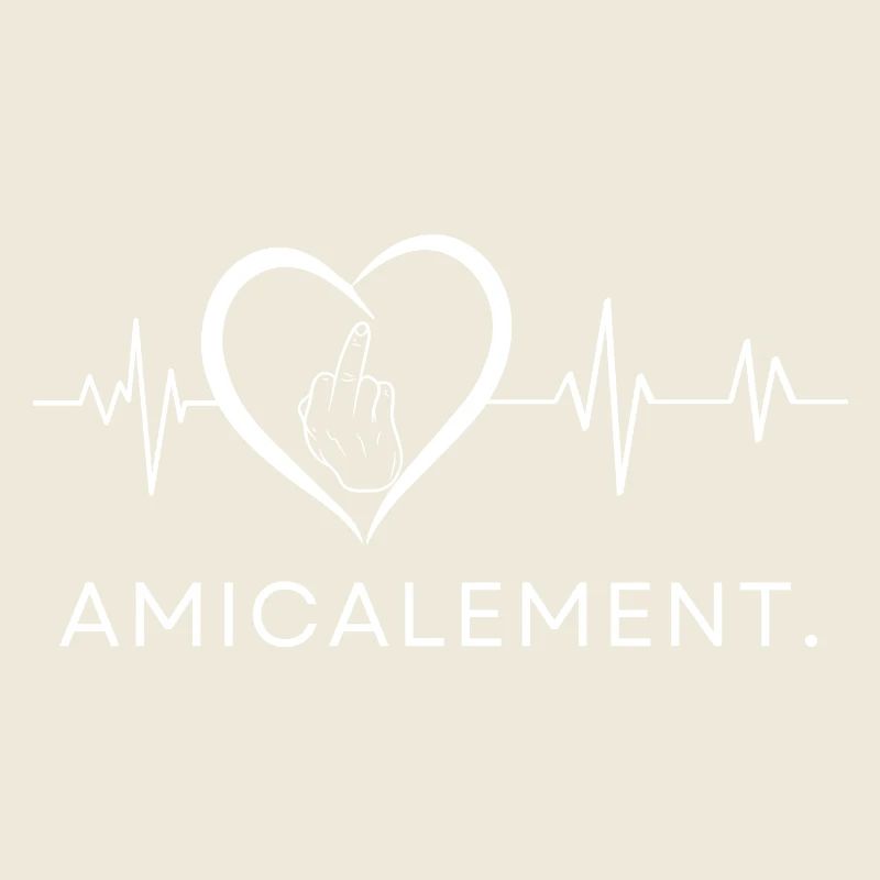 Herzschlag herzlicher Mittelfinger