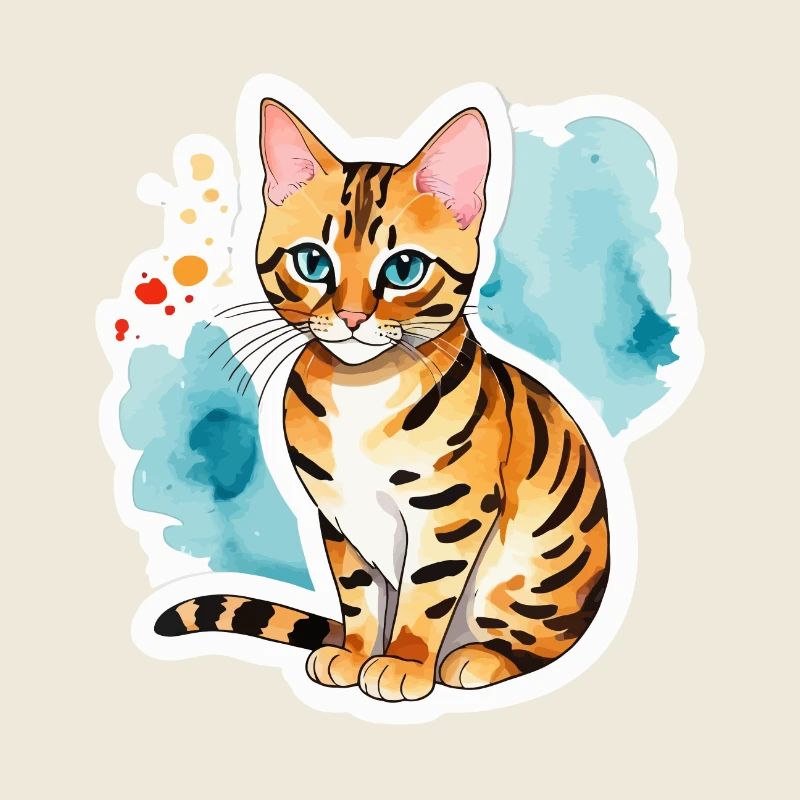Chat du Bengale Aquarelles