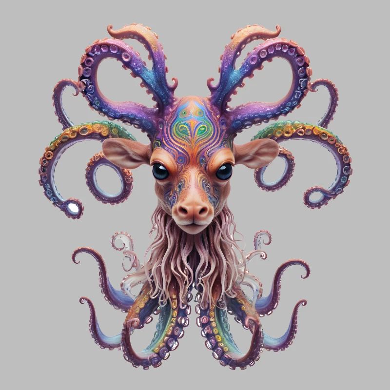 Psychedelic Goa Deer Octopus