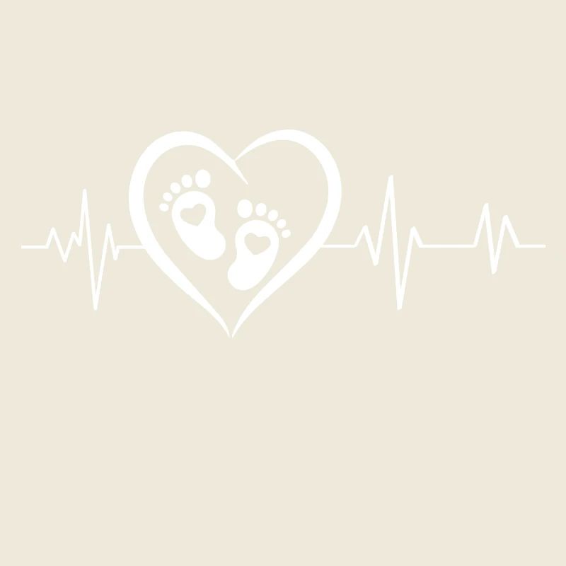 battement de cœur empreinte de pied de bébé