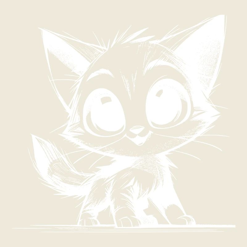 Chat mignon bébé dessin au crayon