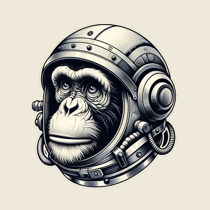 Silver space chimpanzee