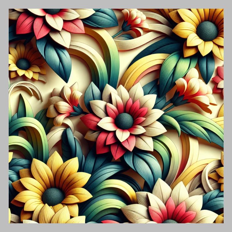 Blumenmuster 3D Effekt