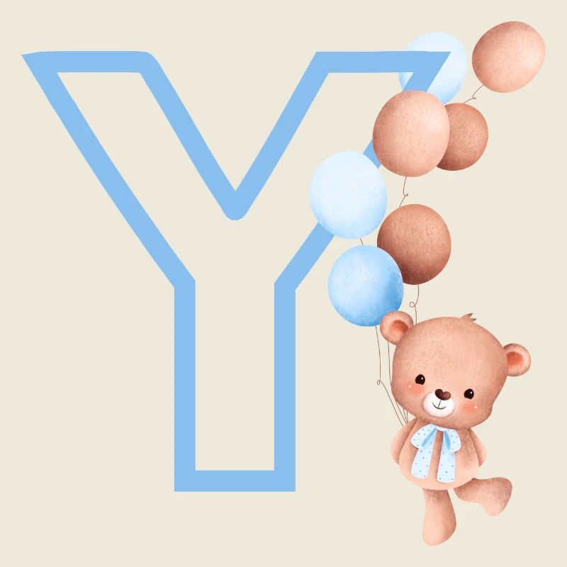 Blauer Buchstabe Y Bär