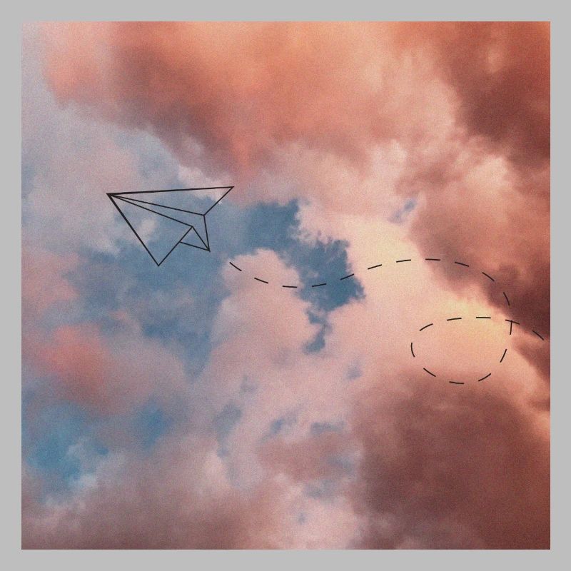 Papierflugzeug in einer ästhetischen Abbildung.