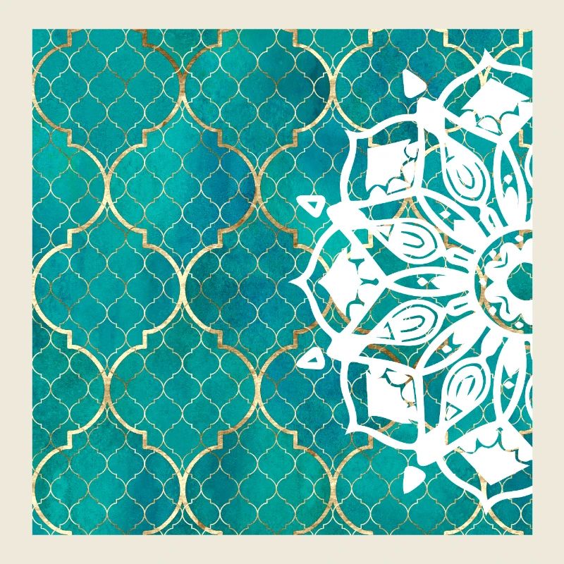 Teal Mandala Moroccan Art