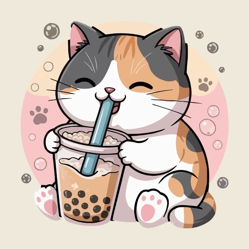 thé à bulles de boisson chat