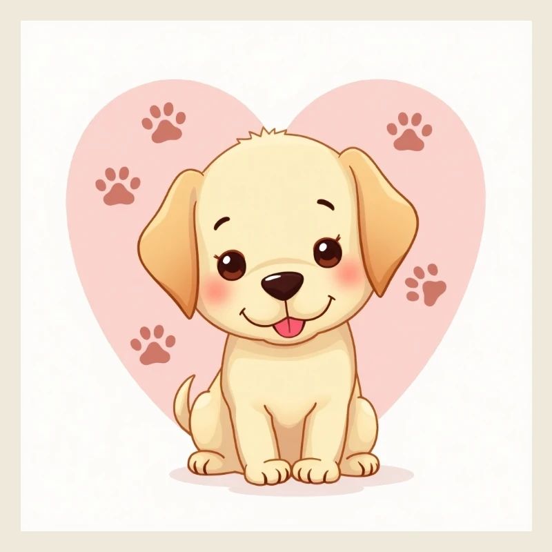 Flux Dev A whimsical pastelhued dog cute cartoon