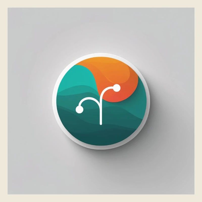 Teal and Orange Gradient Logo Design