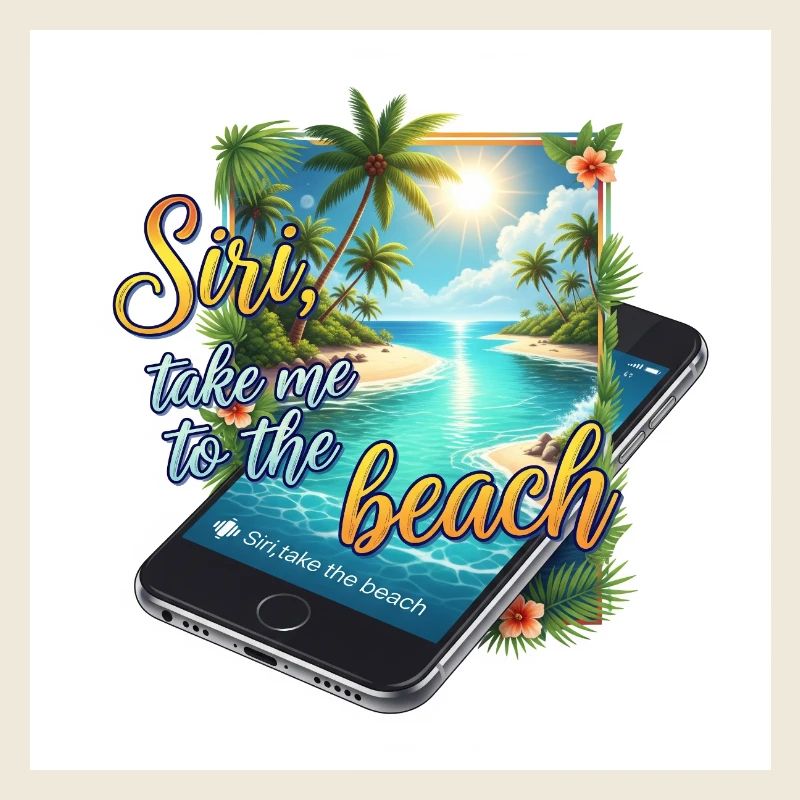 My Phone My Beach: Tropical Tech Tee