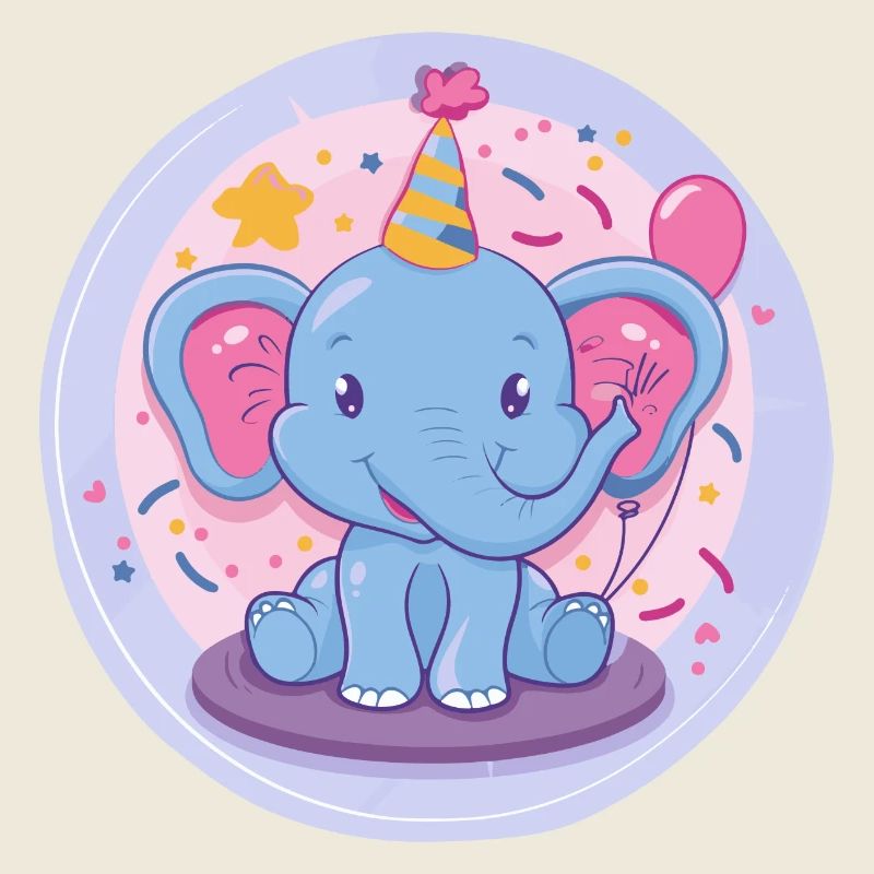 Éléphant Anniversaire Bébé