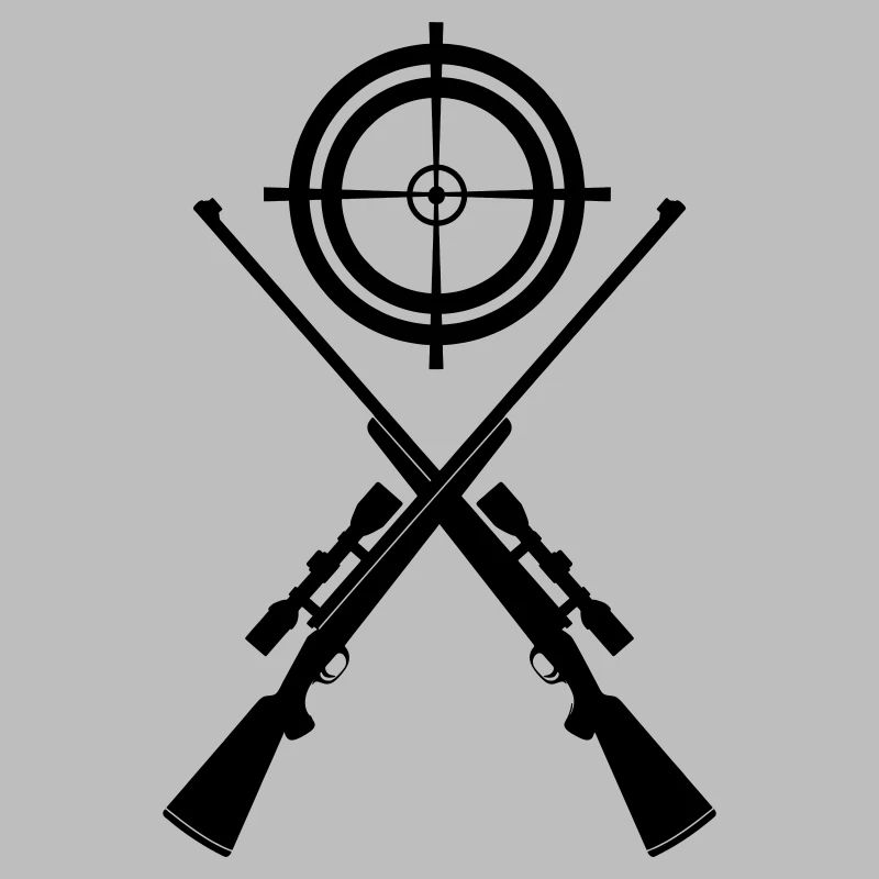Two crossed shotguns with visor
