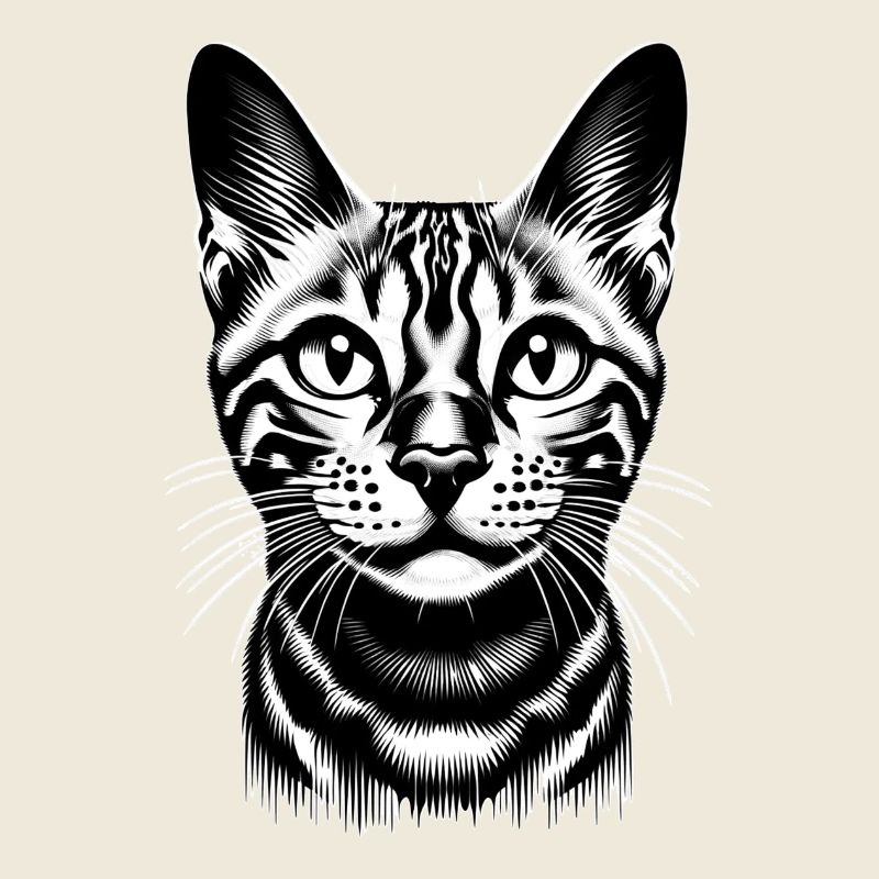 Normal Cat Striped on the Litter Box