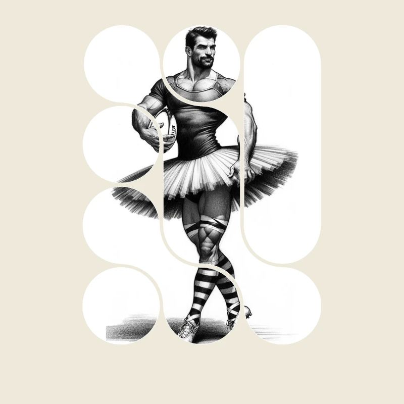 Rugby Man en Tutu - Design Unique