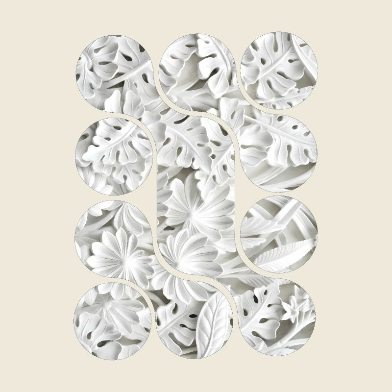 Abstract White Leaf Patterns