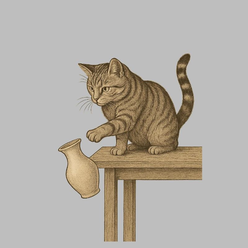 Cat logic: If it's right, it can also fall