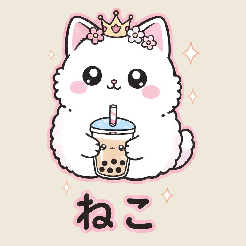 Katzenkönigin mit Bubble Tea