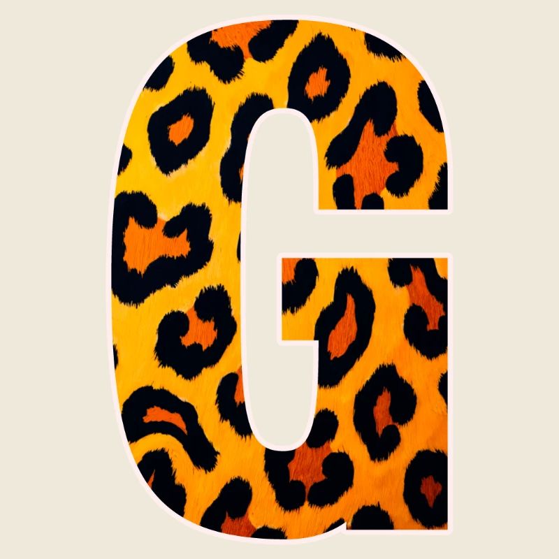Leopard Print C-Letter Print