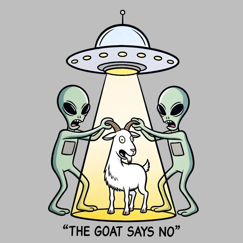 Funny Alien Kidnapping Goat