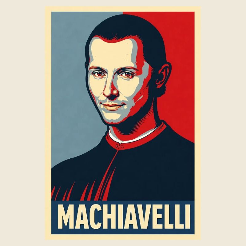Portrait pop art de Machiavel