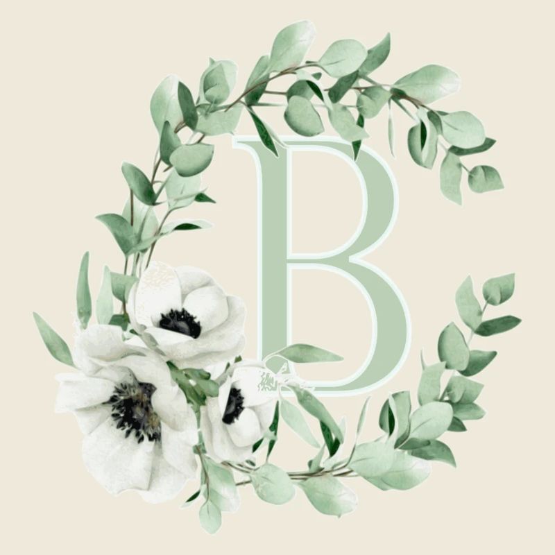 Lettre B avec des fleurs