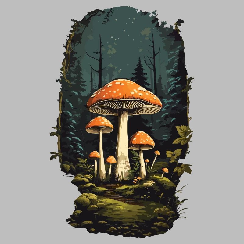 Vintage mushroom miracle toadstool in retro style