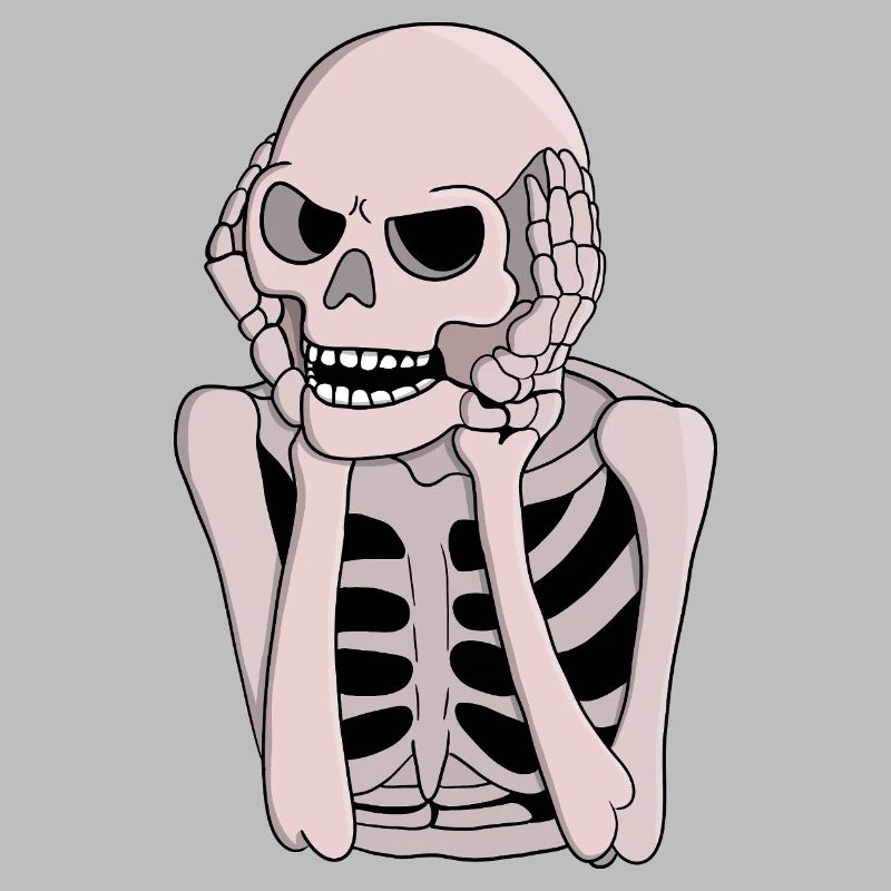 Ängstliche Skelettskizze