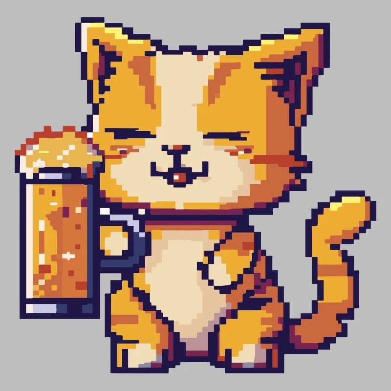 Bière Cat Pixel