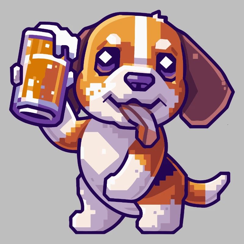 Beagle Hunde Pixel Bier