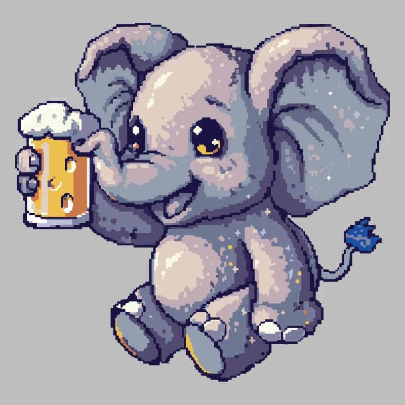 Elefant Pixel Bier