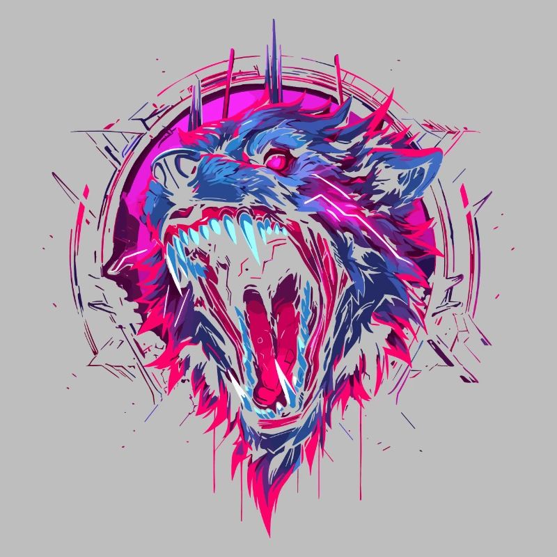 Synthwave Wolf