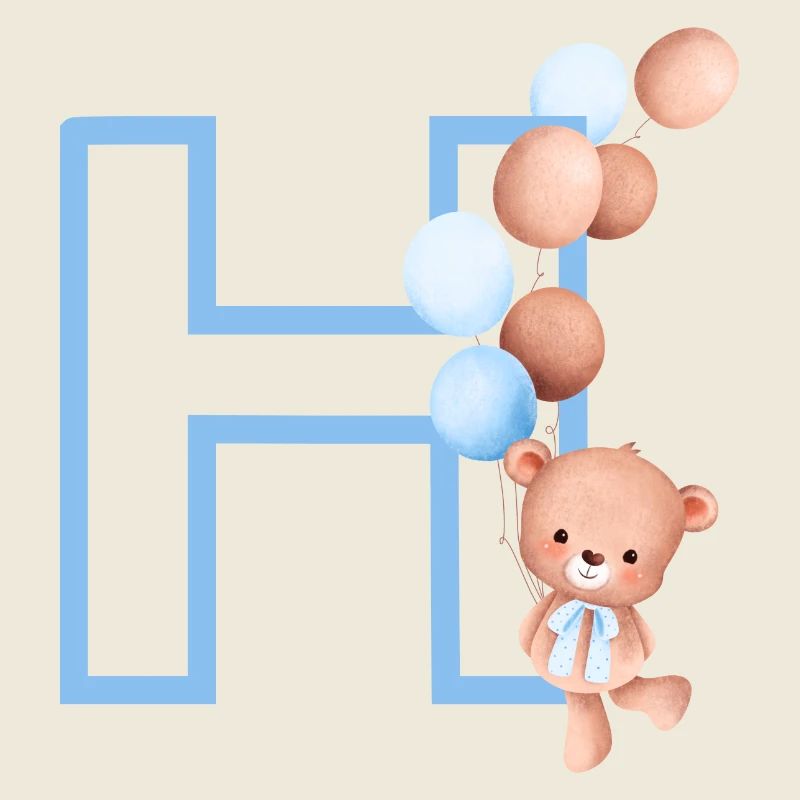 Buchstabe h blauer Bär