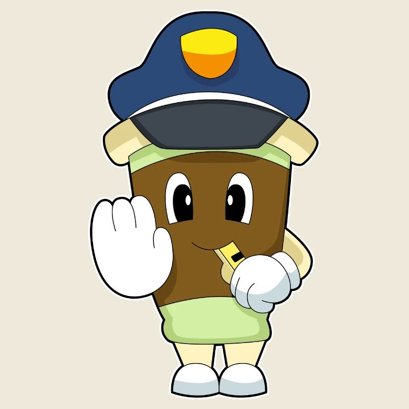 Kaffee Polizist Trillerpfeife Polizei