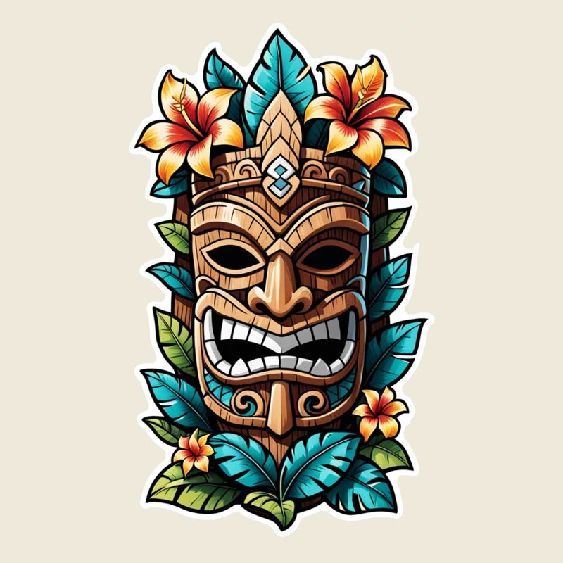 tiki beach - statue polynèsie