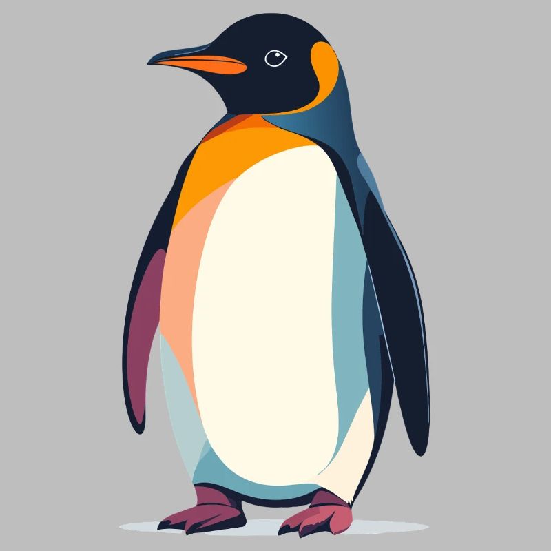 Graphique vectoriel abstrait du Pingouin debout sur la glace