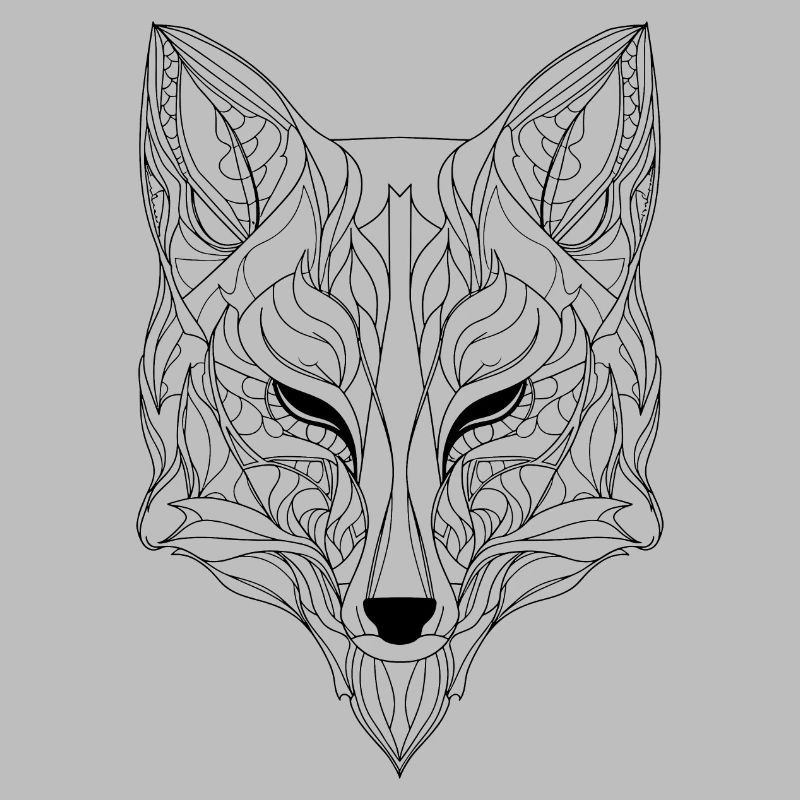 Abstract Fox Essence: Intricate Line Art Interpret