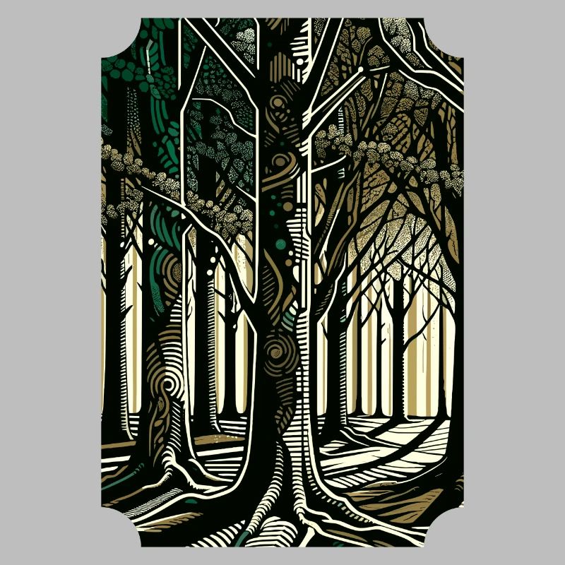Enchanted Forest Pathway: Abstrakte Baumkunst