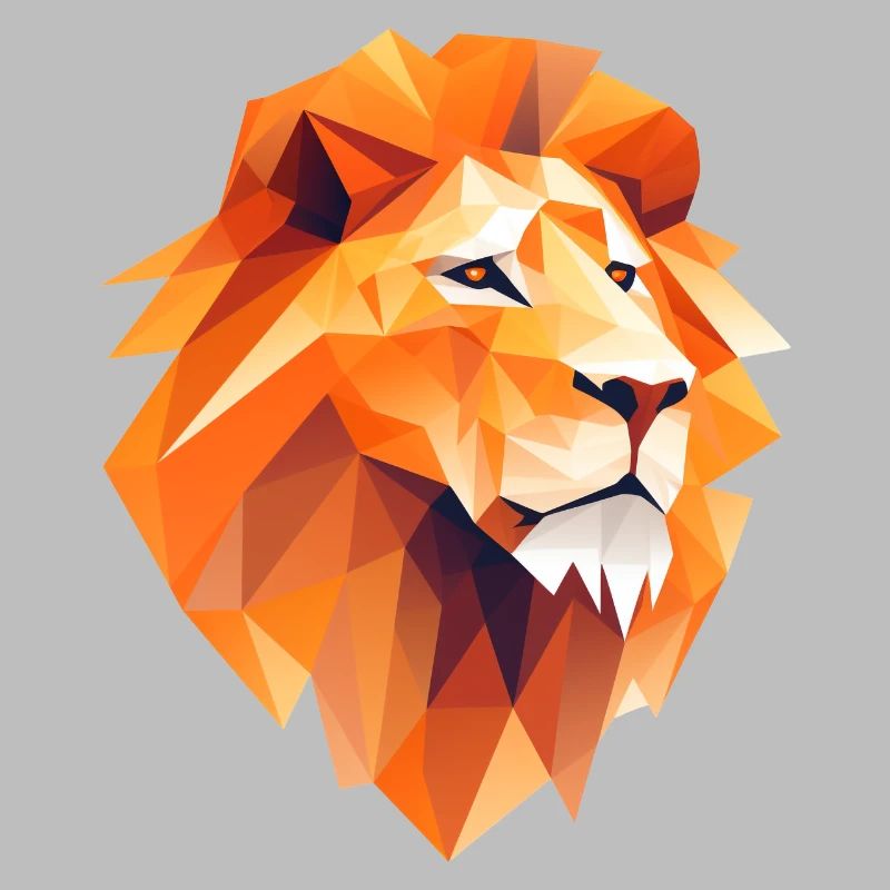 Conception de logo Lion Head Low Poly