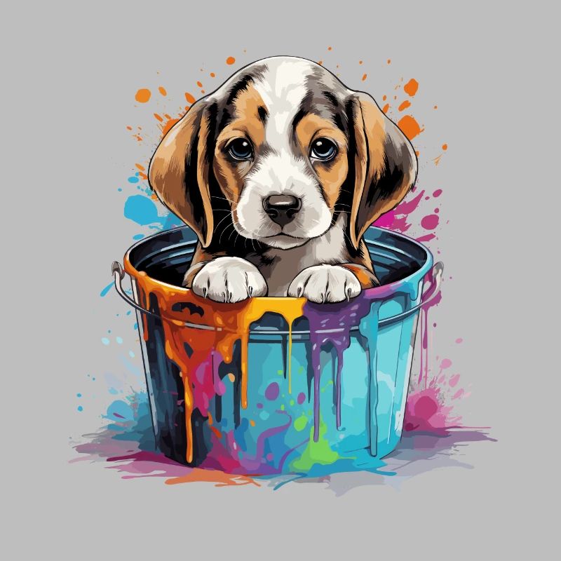 Beagle Niedlicher Hund Farbeimer